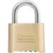 Master Lock Resettable Combination Lock - 4 Digit - 0.31" (7.87 mm) Shackle Diameter - Brass - Brass - 1 Each