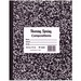 Roaring Spring Black Cover Flexcomp 10"x8" WM - 60 Sheets - 120 Pages - Printed - Sewn/Tapebound - Both Side Ruling Surface - Wide Ruled Red Margin - 15 lb Basis Weight - 8" x 10" - 0.33" x 8"10.5" - White Paper - Black Binder - Black Marble, White Cover 