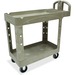 Rubbermaid Commercial Two Shelf Service Cart - 2 Shelf - 500 lb Capacity - 4 Casters - 5" Caster Size - x 39.5" Width x 17.9" Depth x 33.3" Height - Beige - 1 Each