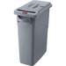 Rubbermaid Commercial Slim Jim Confidential Document Container w/Lid - 23 gal Capacity - 30" Height x 10.6" Width x 20.1" Depth - Gray - 1 Each