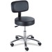 Safco 3430BL Pneumatic Lab Stool With Back - Black Vinyl Seat - Black Steel Frame - 5-star Base - 1 Each