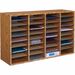 Safco Adjustable Shelves Literature Organizers - 36 Compartment(s) - Compartment Size 2.50" (63.50 mm) x 9" (228.60 mm) x 11.50" (292.10 mm) - 24" Height x 39.4" Width x 11.8" Depth - Medium Oak - Wood - 1 Each