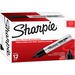 Sharpie King-Size Permanent Markers - Chisel Marker Point Style - Black - Silver Plastic Barrel - 12 / Dozen