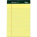 TOPS Jr. Legal Rule Docket Writing Pads - 50 Sheets - Double Stitched - 0.28" Ruled - 16 lb Basis Weight - Jr.Legal - 5" x 8" - Canary Paper - Hard Cover, Perforated, Easy Tear, Sturdy Back, Resist Bleed-through - 12 / Pack