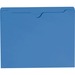 Smead Colored Straight Tab Cut Letter Recycled File Jacket - 8 1/2" x 11" - Blue - 10% Recycled - 100 / Box