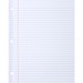 Sparco Ruled Filler Paper - 100 Sheets - Wide Ruled - Ruled Red Margin - 20 lb Basis Weight - Letter - 8 1/2" x 11" - White Paper - Subject, Reinforced Edges - Recycled - 100 / Pack