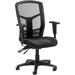 Lorell Executive High-back Mesh Chair - Black Fabric Seat - Black Back - Black Steel, Plastic Frame - High Back - 5-star Base - Armrest - 1 Each