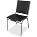 Lorell Padded Stacking Chairs - Black Vinyl Seat - Vinyl Back - Steel Frame - Black - Steel, Vinyl - 4 / Carton