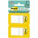 Post-it Flags - 100 - 1" x 1 3/4" - Rectangle - Unruled - White - Removable, Self-adhesive - 100 / Pack