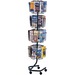 Safco Rotary Wire Brochure Display Stand - 32 Compartment(s) - 4.50" (114.30 mm) x 1.37" (34.80 mm) - 60" Height x 15" Width x 15" DepthFloor - Powder Coated - Charcoal - 1 Each