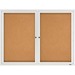 Quartet Enclosed Bulletin Board for Indoor Use - 36" (914.40 mm) Height x 48" (1219.20 mm) Width - Brown Natural Cork Surface - Hinged, Self-healing, Shatter Proof, Rounded Corner, Durable - Silver Aluminum Frame - 1 Each