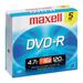 Maxell DVD Recordable Media - DVD-R - 16x - 4.70 GB - 1 Pack Jewel Case - 120mm - 2 Hour Maximum Recording Time