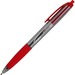 Integra Rubber Grip Retractable Pens - Medium Pen Point - 1 mm Pen Point Size - Retractable - Red - Red Barrel - 1 Dozen