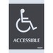 HeadLine Century Handicap Accessible Sign - 1 Each - Accessible Print/Message - 6" (152.40 mm) Width x 9" (228.60 mm) Height - Silver Print/Message Color - Self-adhesive - Plastic - Black