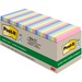 Post-it Greener Notes Cabinet Pack - Sweet Sprinkles Color Collection - 1800 x Assorted - 3" x 3" - Square - 75 Sheets per Pad - Unruled - Positively Pink, Canary Yellow, Fresh Mint, Moonstone - Paper - Repositionable, Self-adhesive - 24 / Pack - Recycled