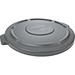 Rubbermaid Commercial Brute 32-Gallon Container Flat Lid - Round - Plastic - 1 Each - Gray