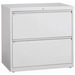 Lorell 60448 Lateral File - 36" x 18.62" x 28" - Steel - 2 x File Drawer(s) - Legal, Letter, A4 - Rust Proof, Leveling Glide, Interlocking, Ball-bearing Suspension, Label Holder - Gray