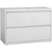Lorell Fortress Series Lateral File - 42" x 18.6" x 28.1" - 2 x Drawer(s) for File - Legal, Letter, A4 - Lateral - Rust Proof, Leveling Glide, Ball-bearing Suspension, Interlocking, Label Holder - Light Gray - Baked Enamel - Steel - Recycled