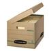 Bankers Box Flip-Top Attached Lid File Box - External Dimensions: 12" Width x 15" Depth x 10"Height - Media Size Supported: Letter, Legal - Flip Top Closure - Medium Duty - Stackable - Kraft - Kraft - Recycled - 1 Each