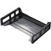 Korr Stacking Side Load Letter Tray - 2.8" Height x 8.9" Width x 13.3" DepthDesktop - Stackable, Sturdy - Black - Plastic - 1 Each