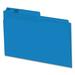 Hilroy 1/2 Tab Cut Letter Recycled Top Tab File Folder - 8 1/2" x 11" - Blue - 10% Recycled - 100 / Box