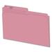 Hilroy 1/2 Tab Cut Letter Recycled Top Tab File Folder - 8 1/2" x 11" - Pink - 10% Recycled - 100 / Box