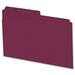 Hilroy 1/2 Tab Cut Letter Recycled Top Tab File Folder - 8 1/2" x 11" - Burgundy - 10% Recycled - 100 / Box