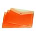 VLB Letter Vinyl File Pocket - 8 1/2" x 11" - 2 Front & Back Pocket(s) - Polypropylene - Tangerine - 1 Each
