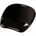 Fellowes Crystals&trade; Gel Mousepad Wrist Support Black - 0.56" (14.22 mm) Height x 7.94" (201.68 mm) Width x 9.06" (230.12 mm) Depth - Black - Gel - 1 Each