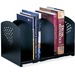 Safco Five-Section Adjustable Book Rack - 5 Divider(s) - 9.3" Height x 15.5" Width x 9" Depth - Desktop - Adjustable, Removable Divider, Durable - Black - Steel - 1 Each