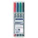 Lumocolor Universal Non-permanent Marker - Extra Fine Marker Point - 0.4 mm Marker Point Size - Refillable - Assorted Water Based Ink - Polypropylene Barrel - 4 / Set