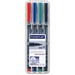 Staedtler Lumocolor Permanent Universal Pen - Medium Pen Point - 1 mm Pen Point Size - Refillable - Red, Blue, Green, Black - Black Polypropylene Barrel - 4 / Set