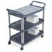 Rubbermaid X-Tra Mobile Utility Cart - 3 Shelf - 136.08 kg Capacity - 4 Casters - 4" (101.60 mm) Caster Size - Aluminum - x 37.8" Width x 20" Depth x 40.8" Height - Gray - 1 Each