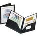 Oxford ViewFolio Letter Pocket Folder - 8 1/2" x 11" - 100 Sheet Capacity - 2 Pocket(s) - Black - 1 Each