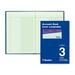 Blueline Miniature Accounting Book - 100 Sheet(s) - Perfect Bind - 5 43/64" (14.4 cm) x 8 1/4" (21 cm) Sheet Size - 3 Columns per Sheet - Green Sheet(s) - Blue Cover - Recycled - 1 Each