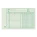 Blueline Bilingual Ledger Sheet - 100 Sheet(s) - 9.50" (241.30 mm) x 6" (152.40 mm) Sheet Size - 4 x Holes - Green Sheet(s) - Recycled - 100 / Pack