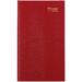 Brownline Daily Diary - Daily - January 2024 - December 2024 - 1 Day Single Page Layout - 7 7/8" x 13 3/8" Sheet Size - Red - Hard Cover, Reference Calendar, Tear-off, Tabbed - 1 Each