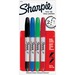 Sharpie Twin-Tip Markers - Ultra Fine, Fine Marker Point - 1 mm, 0.3 mm Marker Point Size - Black, Red, Blue, Green Alcohol Based Ink - 4 / Set