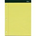 TOPS Double Docket Ruled Writing Pads - Letter - 100 Sheets - Double Stitched - 0.34" Ruled - 16 lb Basis Weight - Letter - 8 1/2" x 11" - Canary, Canary Paper - Green Binding - Perforated, Stiff-back, Resist Bleed-through - 3 / Pack