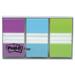 Post-it® Flag Assortment with Dispenser - 20 x Blue, 20 x Purple, 20 x Green - Removable - 1 / Pack