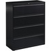 Lorell Lateral Files - 4-Drawer - 42" x 18.6" x 52.5" - 4 x Drawer(s) for File - Letter, Legal, A4 - Lateral - Interlocking, Leveling Glide, Label Holder, Ball-bearing Suspension - Black - Recycled