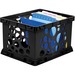 Storex Lightweight Portable File Crate - External Dimensions: 14" Width x 24.3" Depth x 16.8"Height - Media Size Supported: Letter, Legal - Light Duty - Stackable - Plastic - Black - For File - Recycled - 1 Each