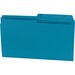 Offix 1/2 Tab Cut Legal Recycled Top Tab File Folder - 8 1/2" x 14" - Teal - 70% Recycled - 100 / Box