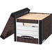 Bankers Box R-Kive File Storage Box - Internal Dimensions: 12" (304.80 mm) Width x 15" (381 mm) Depth x 10" (254 mm) Height - 16.5" Depth - Media Size Supported: Letter, Legal - Lift-off Closure - Heavy Duty - Stackable - Wood Grain - For File - Recycled 