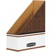 Bankers Box Oversized Magazine File Storage Box - Wood Grain, White - Cardboard - 1 Each