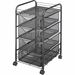 Safco Onyx Double Mesh Mobile File Cart - 2 Shelf - 4 Drawer - 4 Casters - 1.50" (38.10 mm) Caster Size - x 15.8" Width x 17" Depth x 27" Height - Black Steel Frame - Black - 1 Each