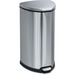 Safco Hands-free Step-on Stainless Receptacle - 37.85 L Capacity - 27" Height x 14" Width x 14" Depth - Stainless Steel - Stainless Steel - 1 Each