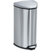 Safco Hands-free Step-on Stainless Receptacle - 26.50 L Capacity - 21" Height x 14" Width x 14" Depth - Steel - Stainless Steel - 1 Each