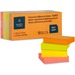 Business Source Premium Repostionable Adhesive Notes - 1.50" x 2" - Rectangle - Unruled - Neon - Self-adhesive, Repositionable, Solvent-free Adhesive - 12 / Pack