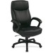 Office Star WorkSmart EC6583 Executive High Back Chair with Match Stitching - Black Leather Seat - 5-star Base - 1 Each